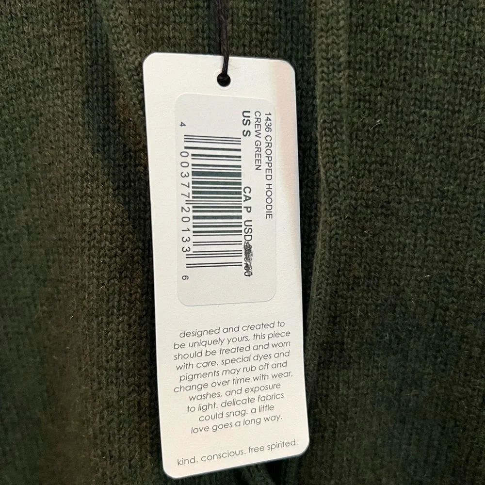 Unsubscribed Cashmere Hoodie in military green.Never worn with tags. - Picture 9 of 9
